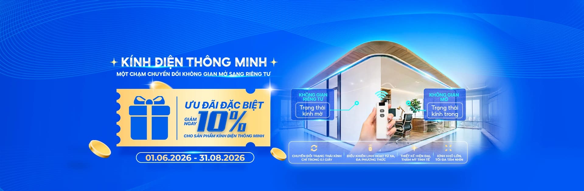 Chương trình khuyến mại đặc biệt dành cho khách hàng mua kính điện Eurowindow