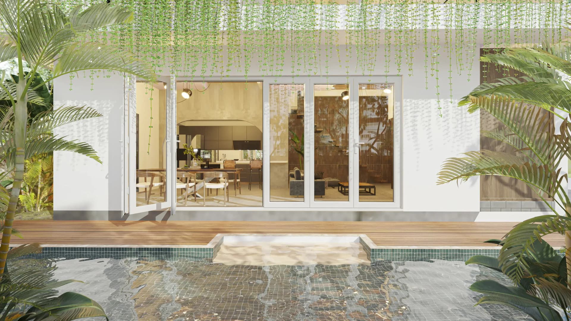 CỬA ĐI uPVC 6 CÁNH XẾP TRƯỢT