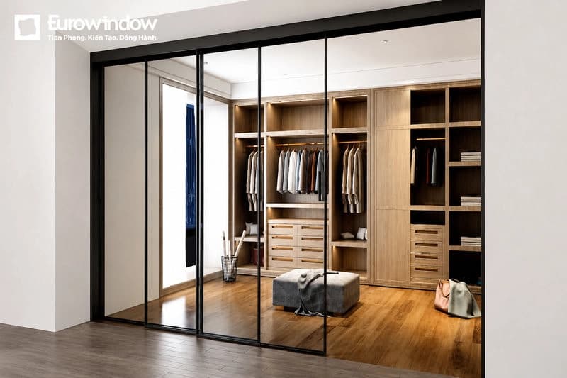 Cửa trượt slim ray treo