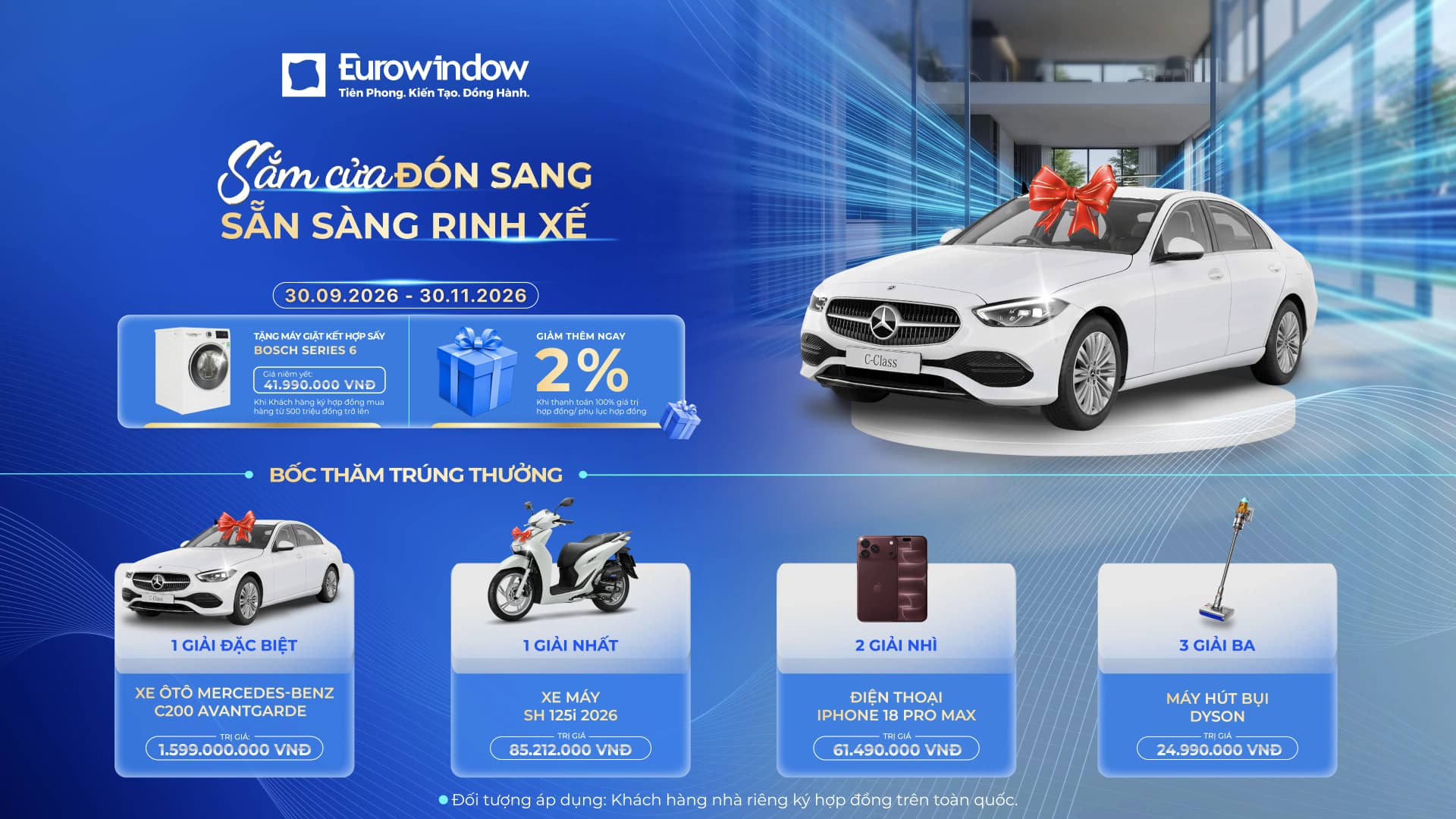Thể lệ chương trình khuyến mại “Sắm cửa đón sang – Sẵn sàng rinh xế”